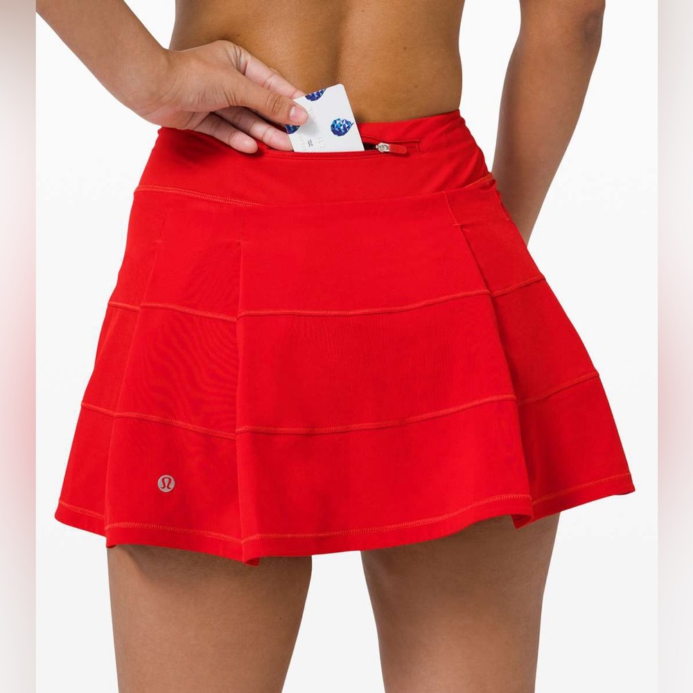 Lululemon Pace Rival Skirt (Tall) *4-way Stretch 15" Dark Red size 6 - Picture 3 of 10